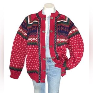 v i n t a g e :: Heavy Norwegian Nordic Wool Knit Cardigan